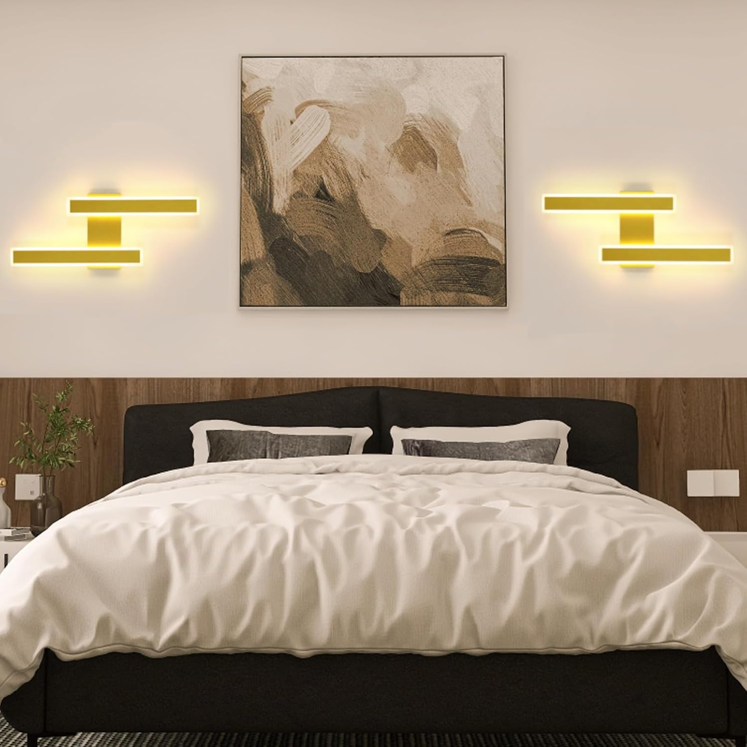 Wall Light - Gold Acrylic Frame, Warm Light