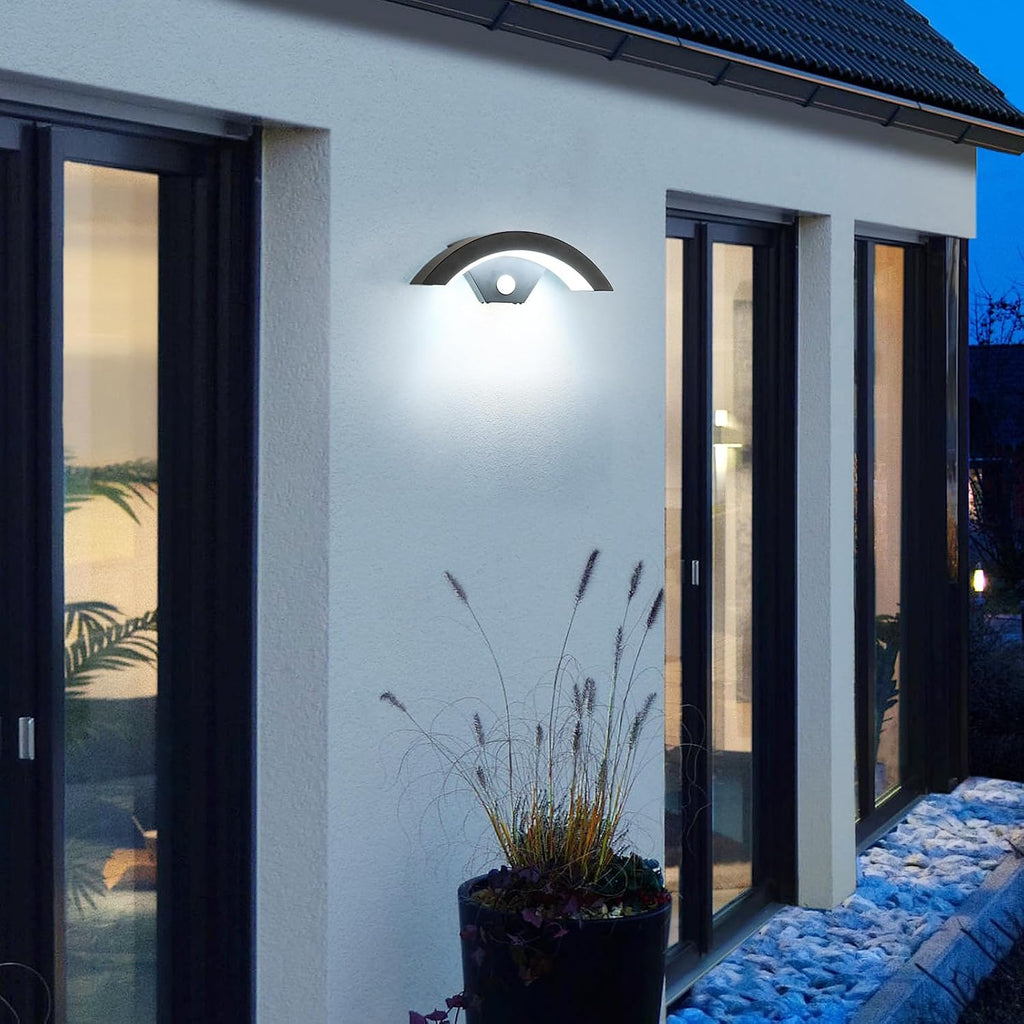 Wall Light - U-Shaped, Black Metal Frame, White Light