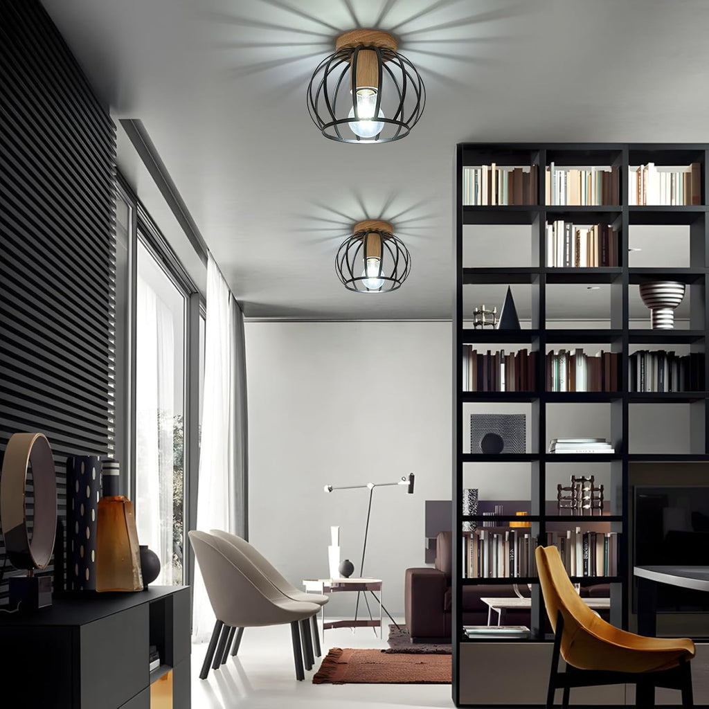 Ceiling Light - Black Metal Frame