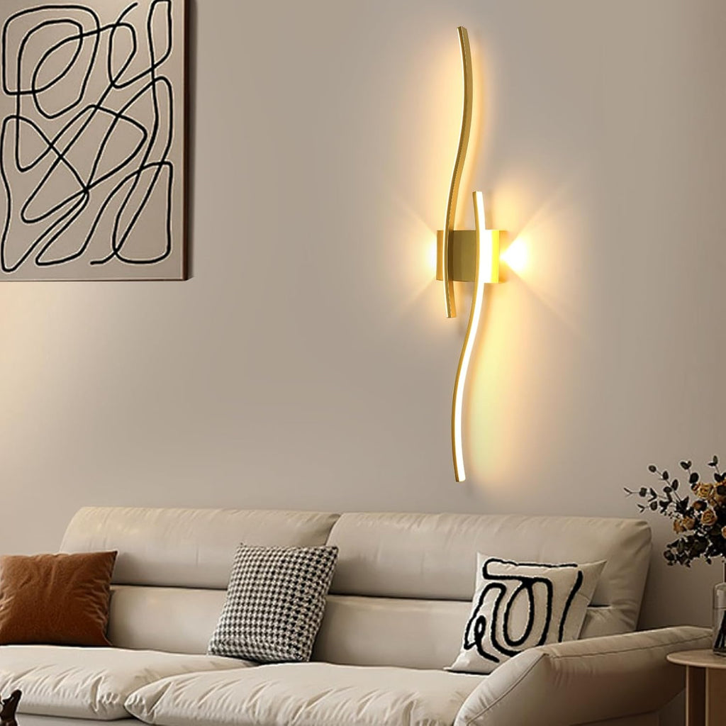 Wall Light - Gold Aluminium Frame, Warm Light