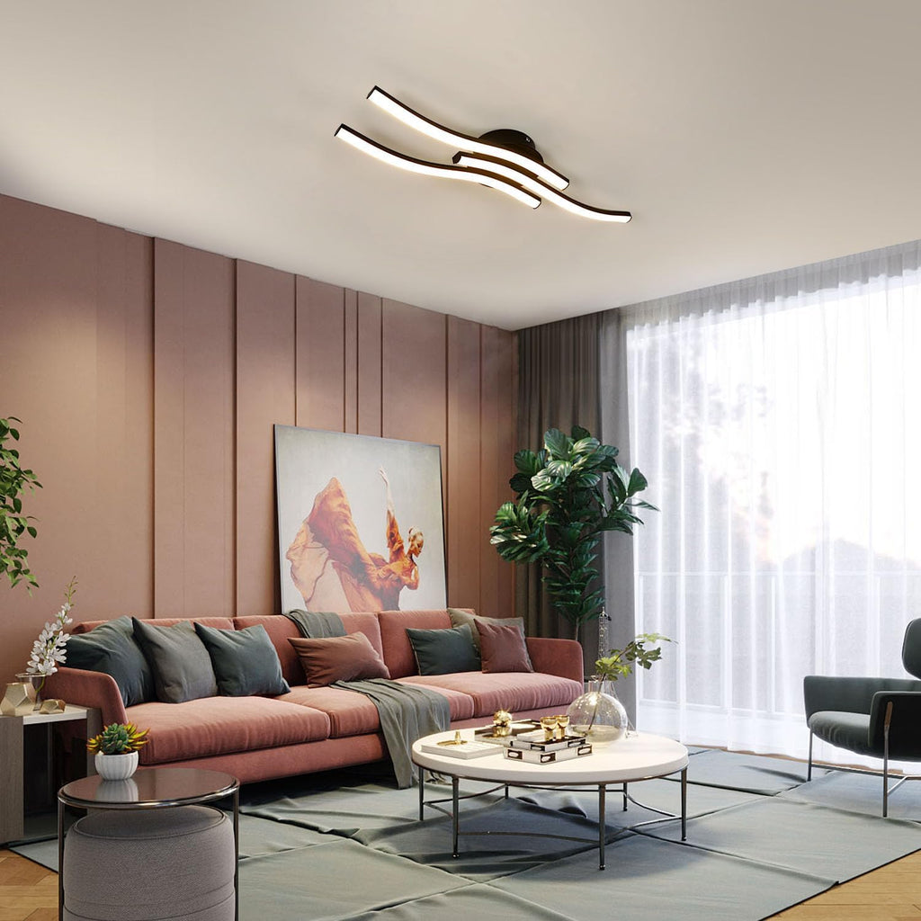 Ceiling Light - Black Aluminium Frame, Warm Light