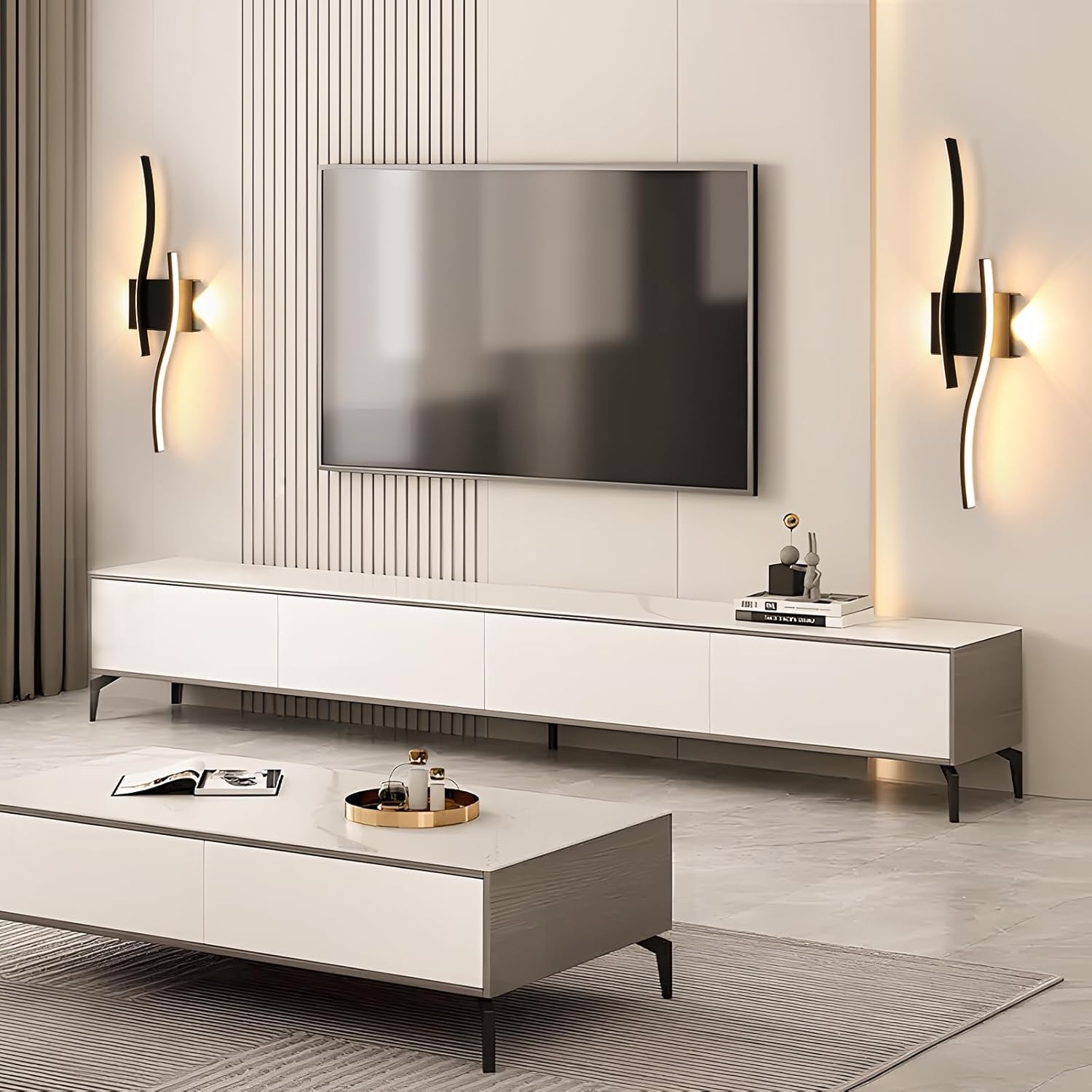Wall Light - Black Aluminium Frame, Warm Light