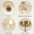 Chandeliers - Gold Glass Frame, Warm Light