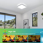 Ceiling Light - White Plastic Frame, White Light