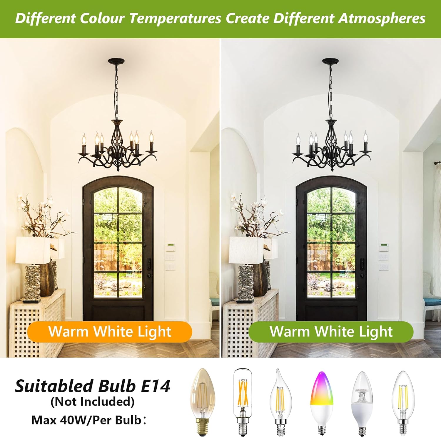 Chandeliers - Black Metal Frame