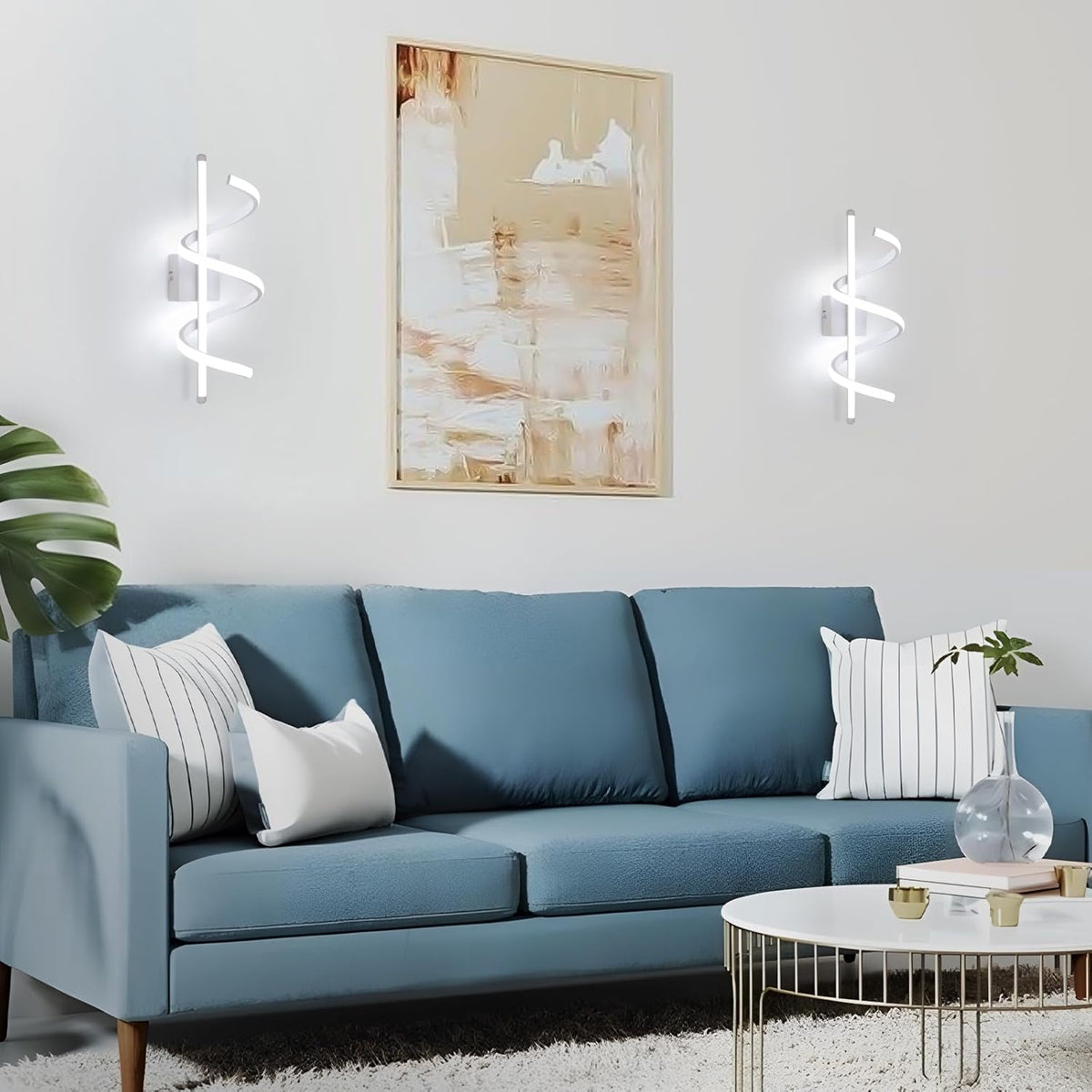 Wall Light - White Aluminium Frame, White Light