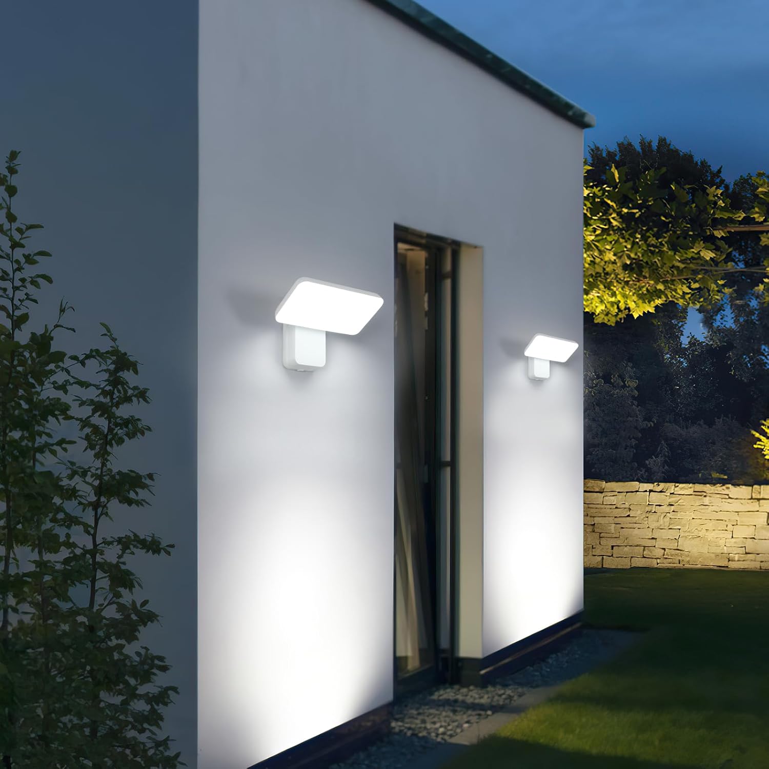 Wandleuchte – Weißer Aluminiumrahmen, weißes Licht