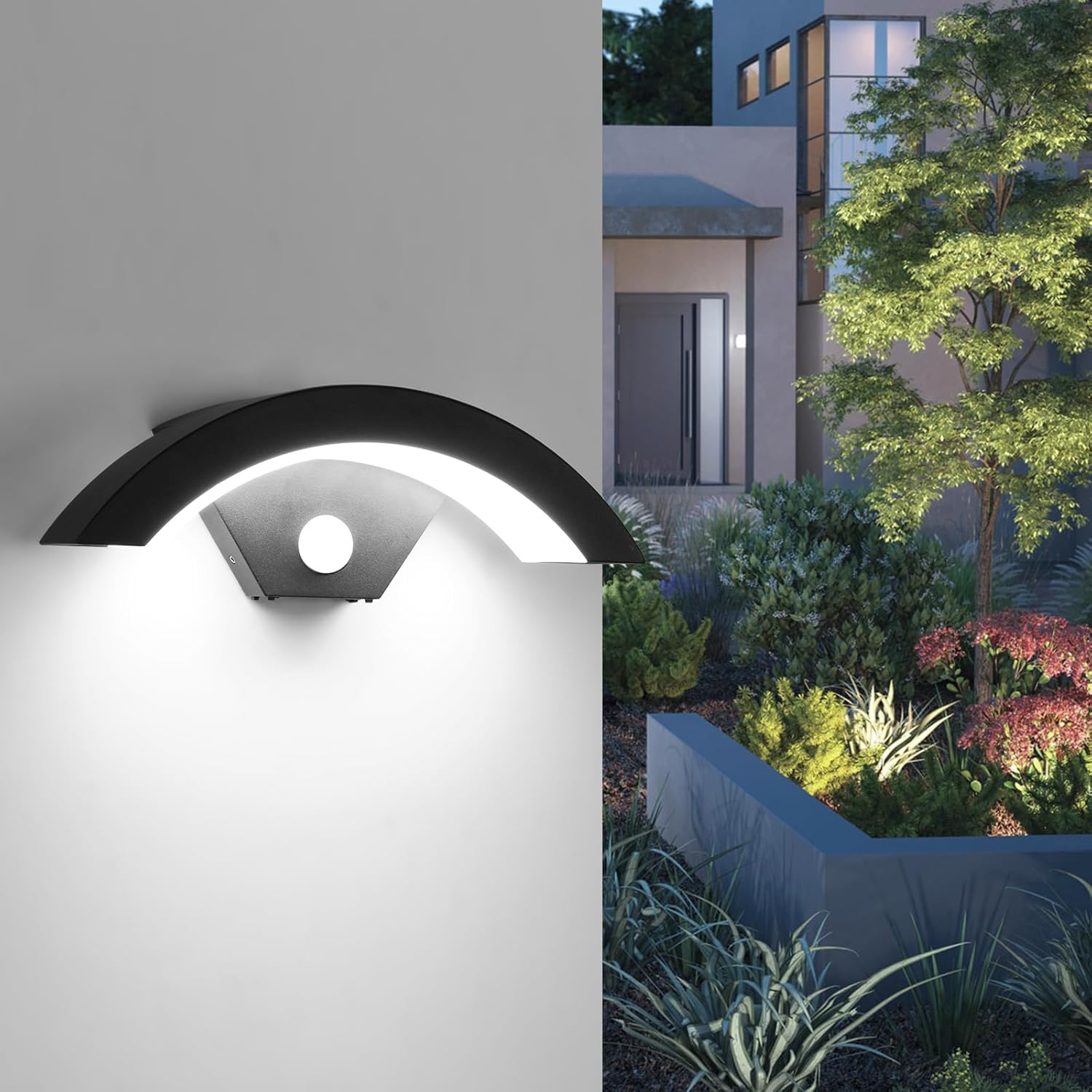 Wall Light - Black Metal Frame, White Light