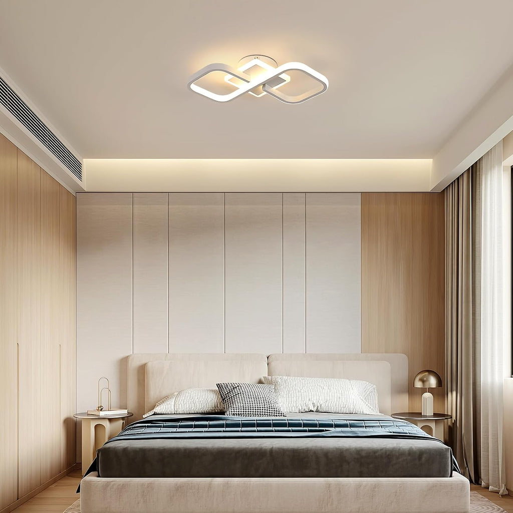 Ceiling Light - White Acrylic Frame, Warm Light