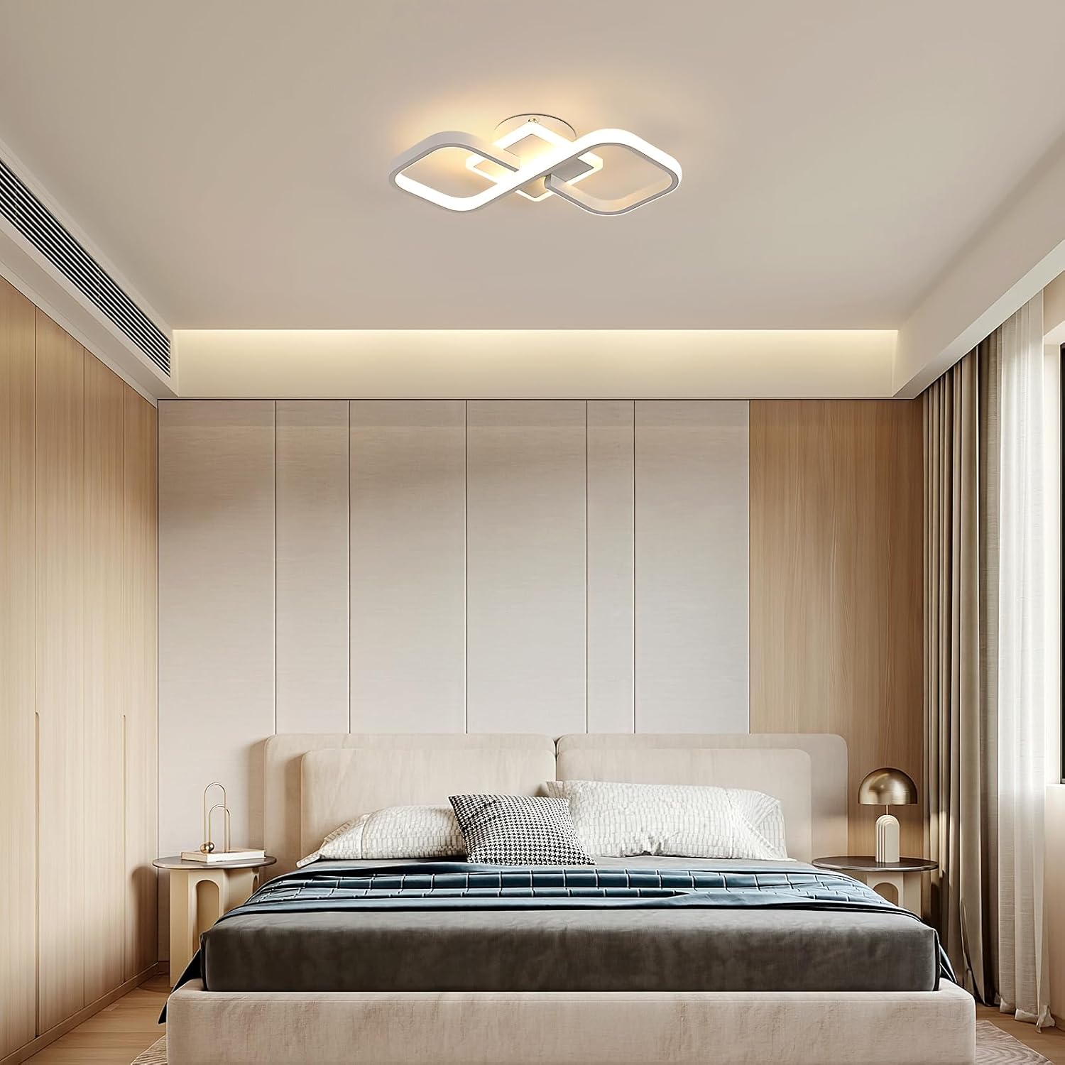 Ceiling Light - White Acrylic Frame, Warm Light