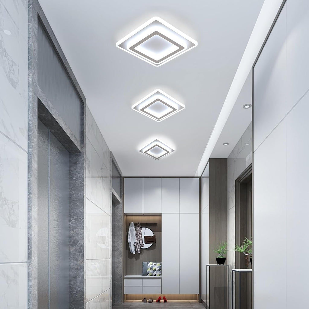 Ceiling Light - White Acrylic Frame, White Light