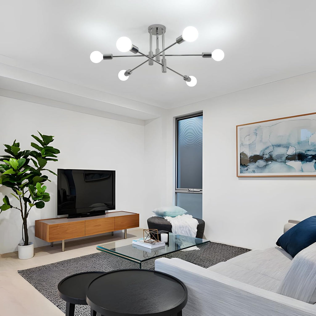 Ceiling Light - Chrome Metal Frame