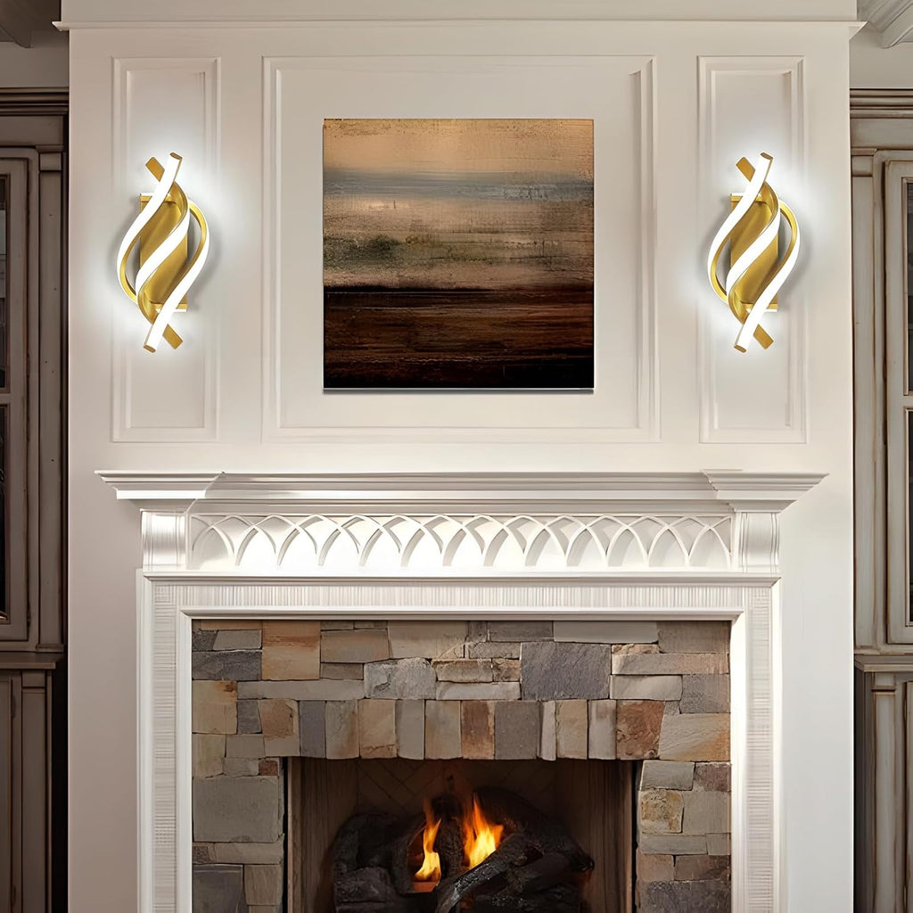 Wall Light - Gold Aluminium Frame, White Light
