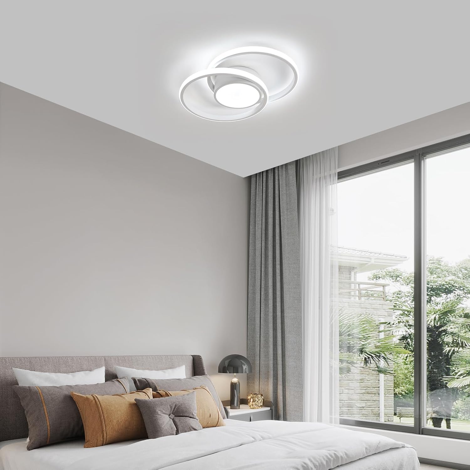 Ceiling Light - White Metal Frame, Tunable and Dimmable
