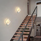 Applique da parete - Telaio in alluminio bianco, Luce calda