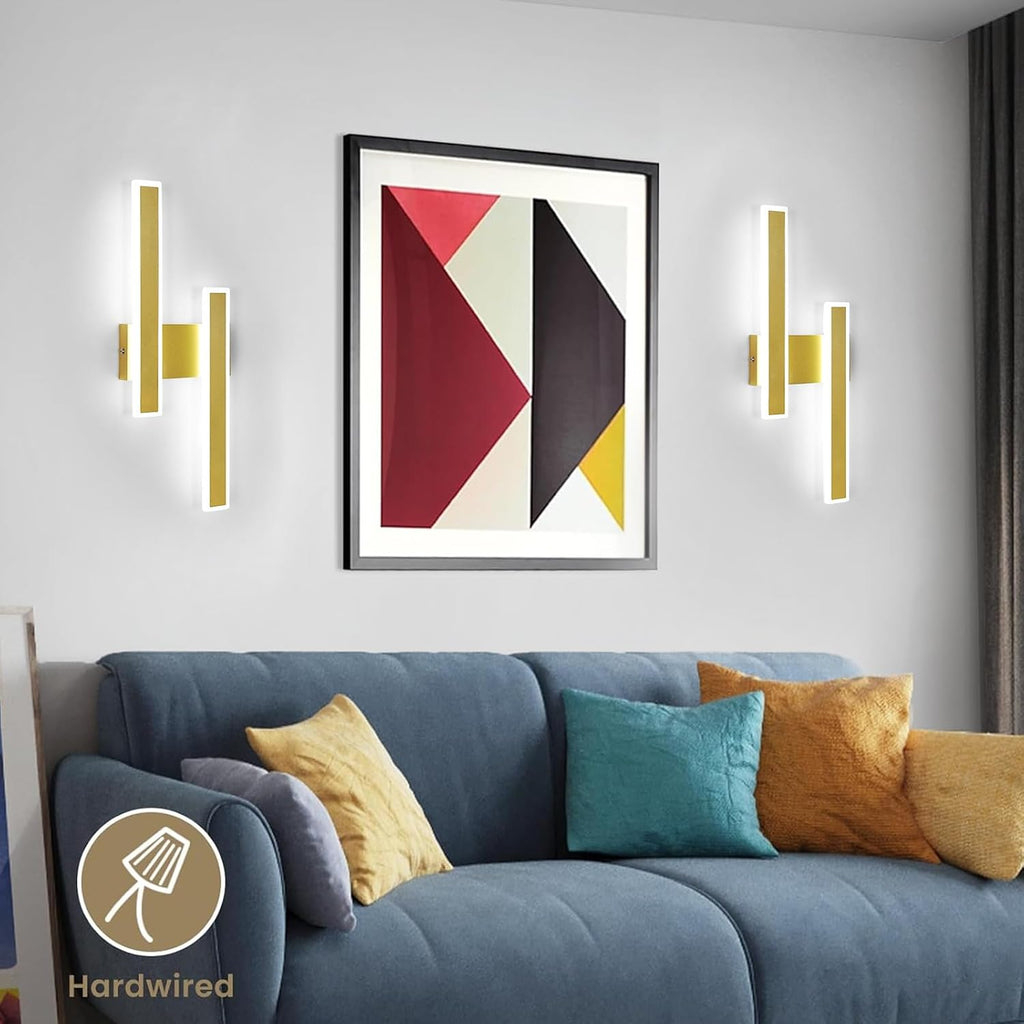 Wall Light - Gold Acrylic Frame, White Light