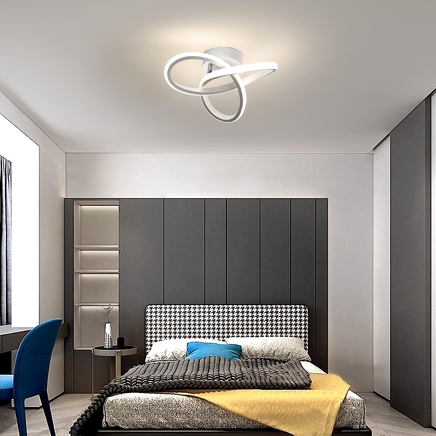 Ceiling Light - White Aluminium Frame, Natural Light