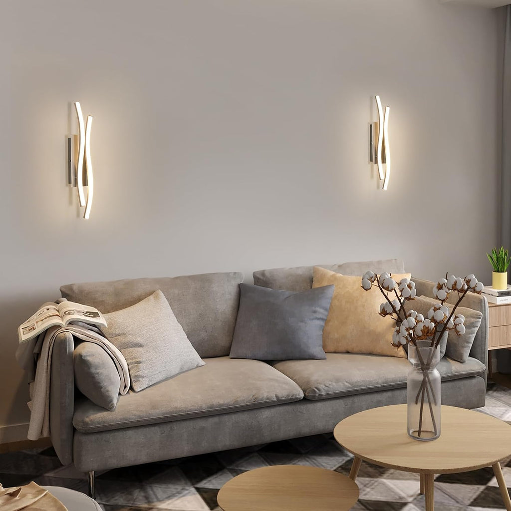 Wall Light - Silver Aluminium Frame, Warm Light