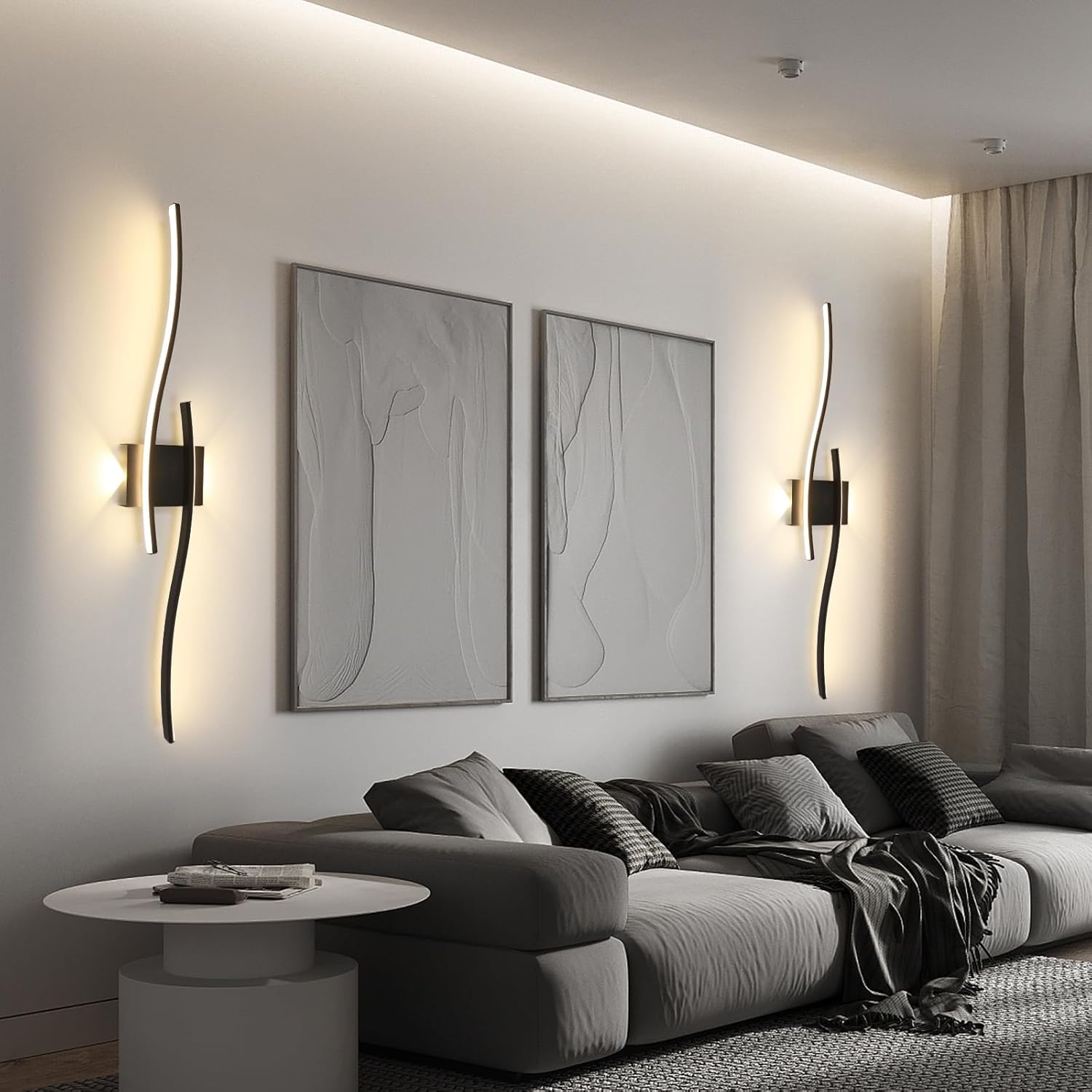 Wall Light - Black Aluminium Frame, Warm Light
