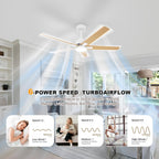 Ceiling Light - White Wood Frame, Tunable and Dimmable