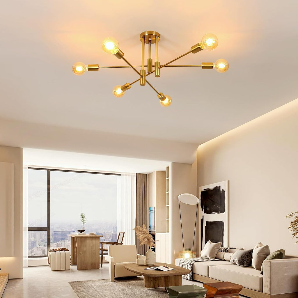 Ceiling Light - Gold Metal Frame