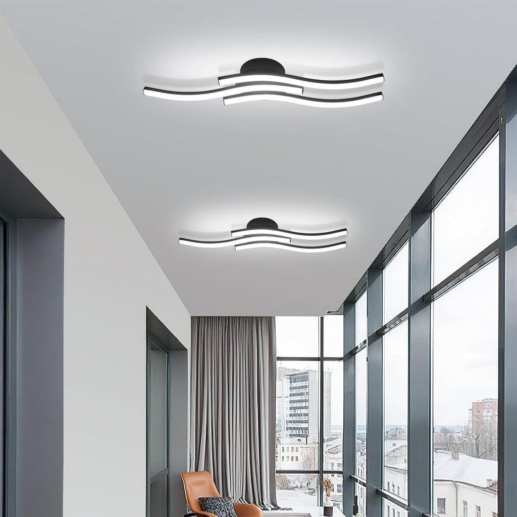 Ceiling Light - Black Aluminium Frame, White Light
