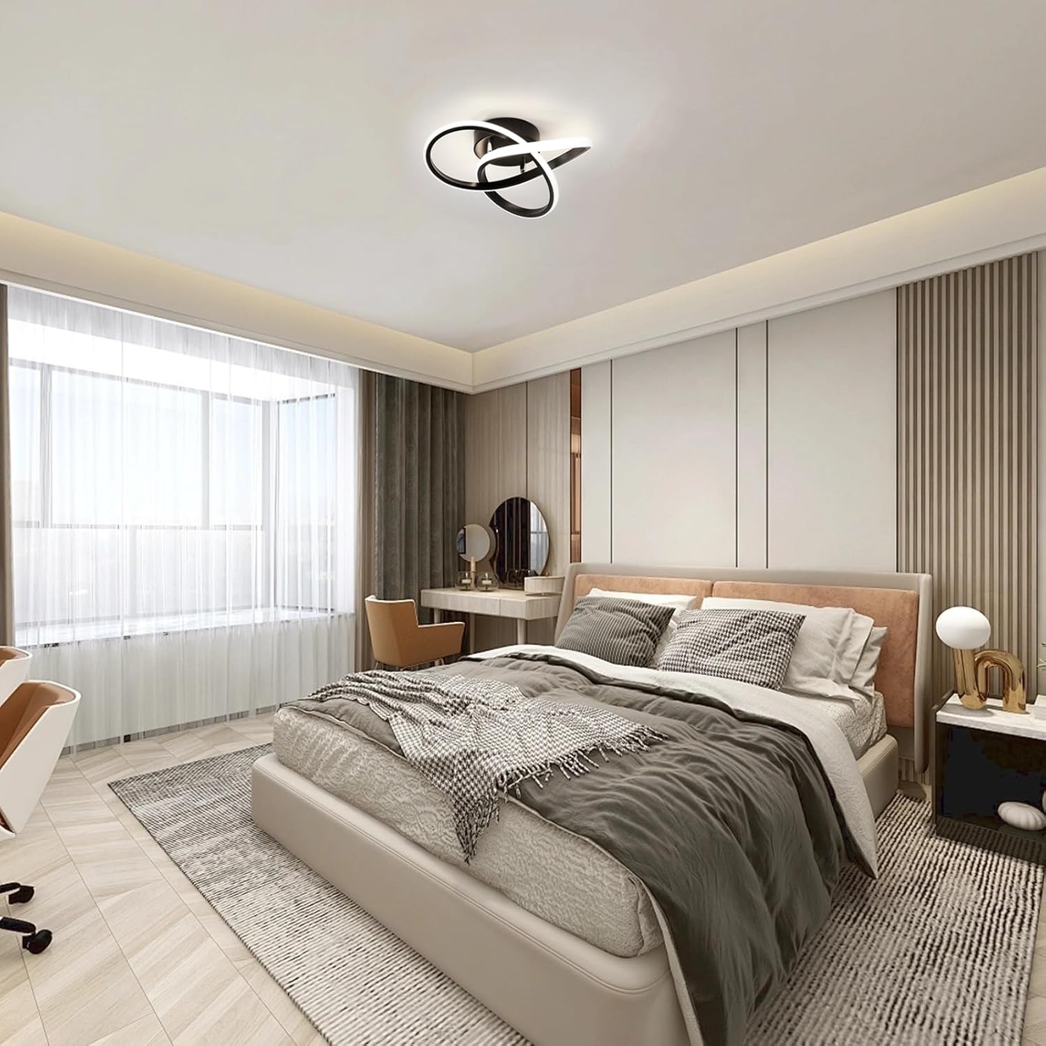 Ceiling Light - Black Aluminium Frame, Natural Light