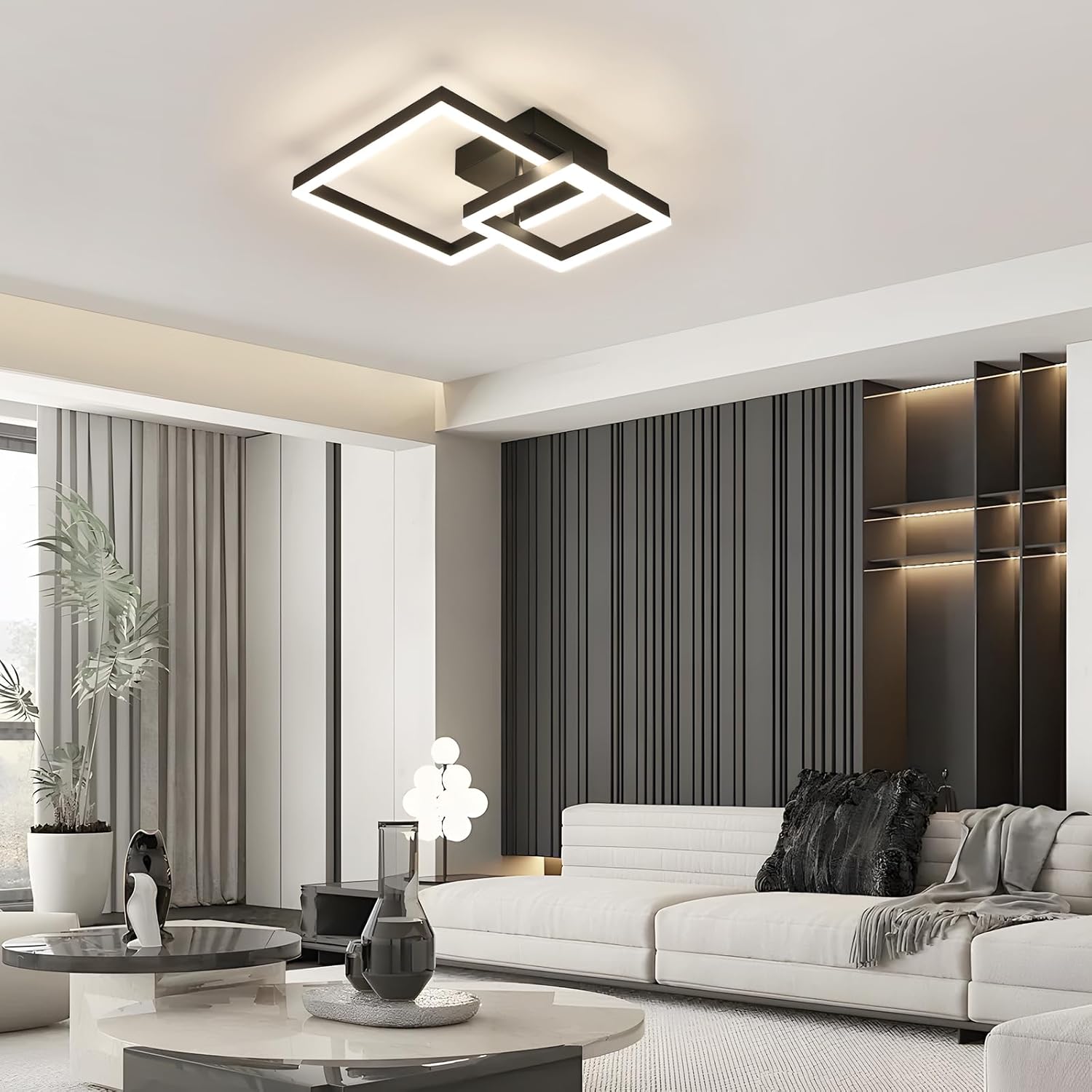 Ceiling Light - White Acrylic Frame, White Light