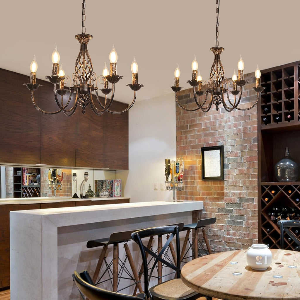 Chandeliers - Black & Gold Metal Frame