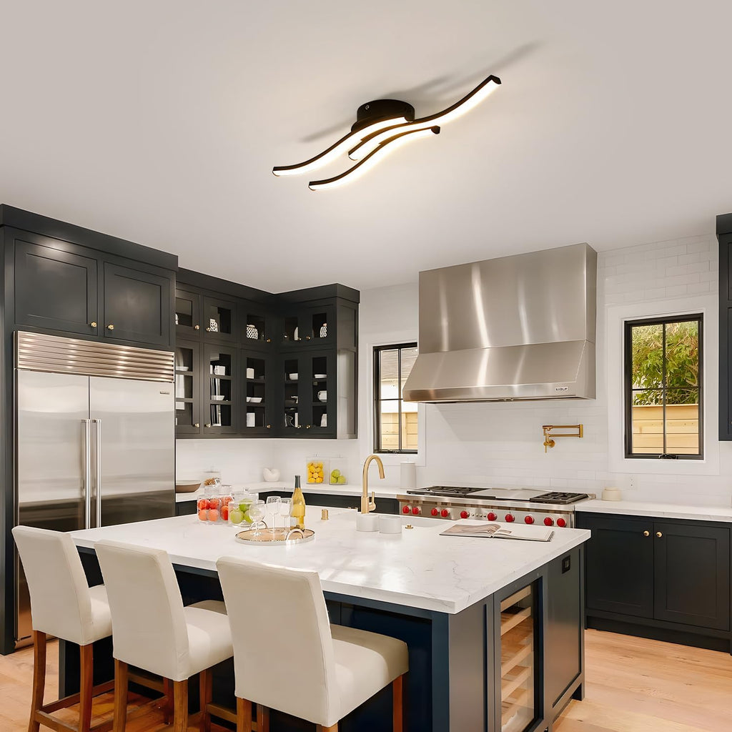 Ceiling Light - Black Aluminium Frame, Warm Light