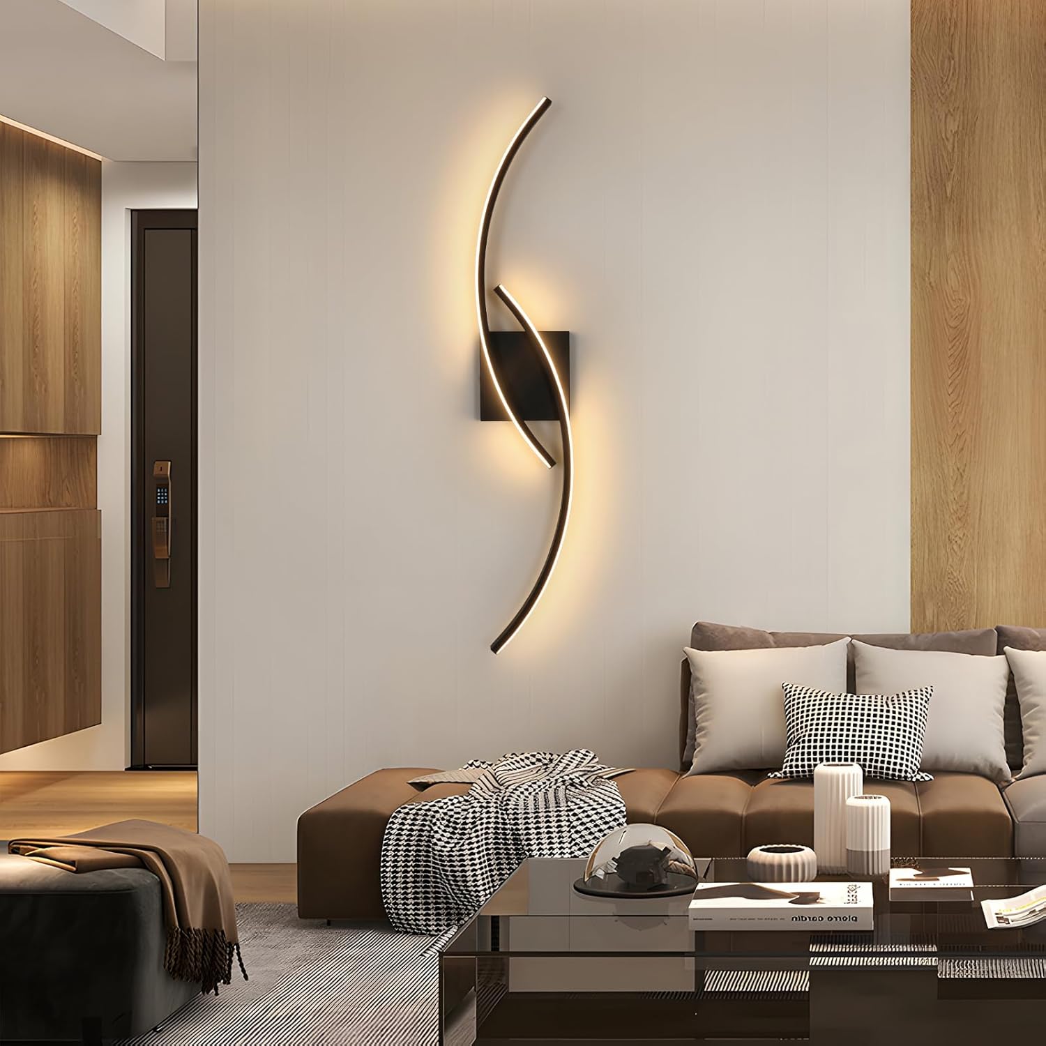 Wall Light - Black Aluminium Frame, Warm Light