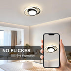 Ceiling Light - Black & White Aluminium Frame, Natural Light