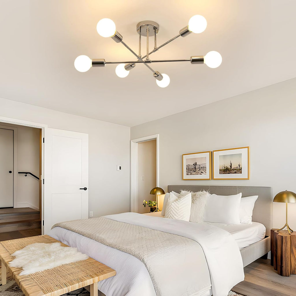 Ceiling Light - Chrome Metal Frame