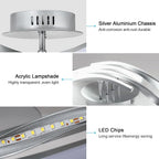 Ceiling Light - Silver Aluminium Frame, White Light
