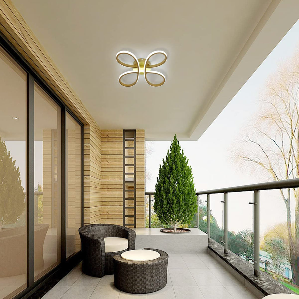 Ceiling Light - Gold Aluminium Frame, White Light