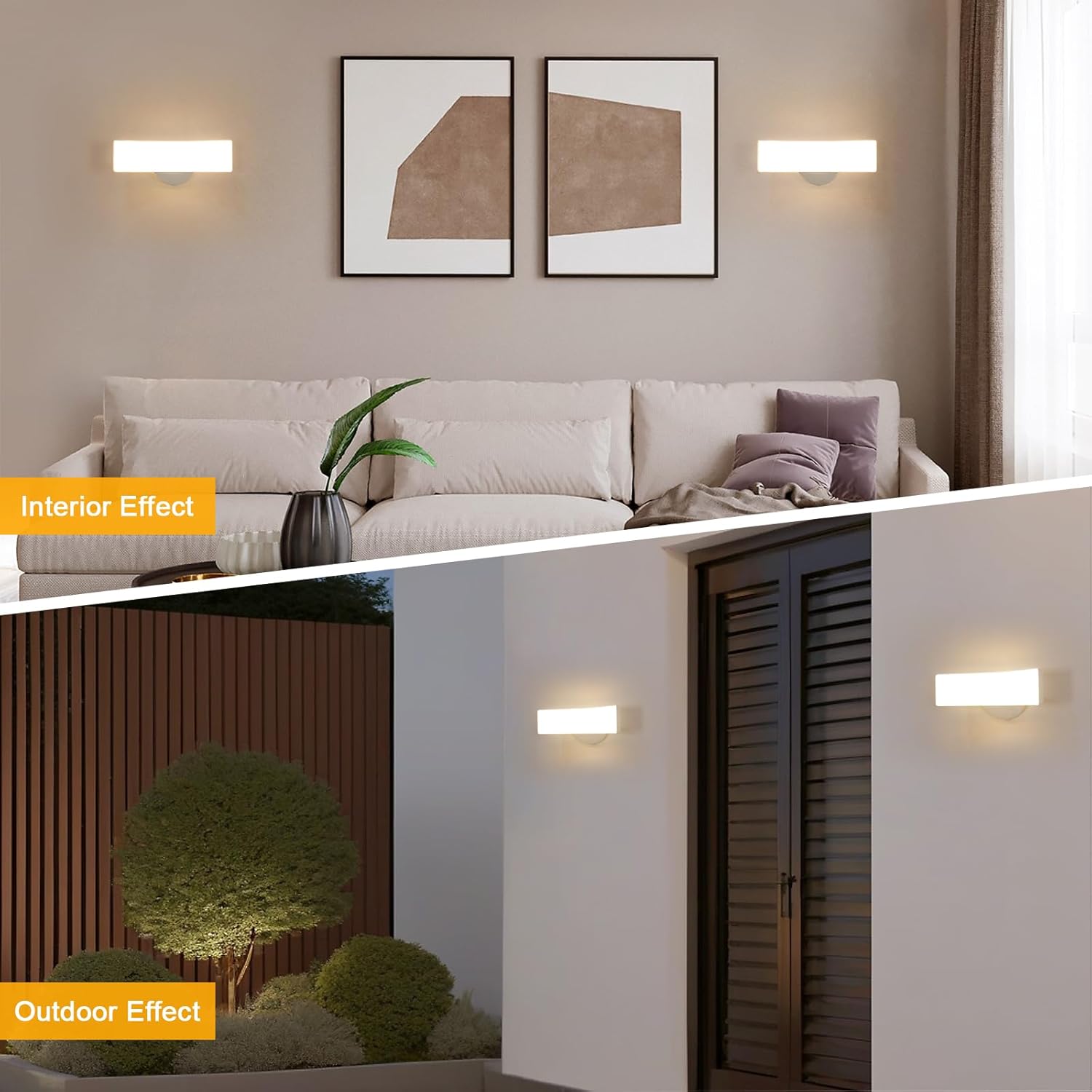 Wall Light - White Aluminium Frame, Warm Light