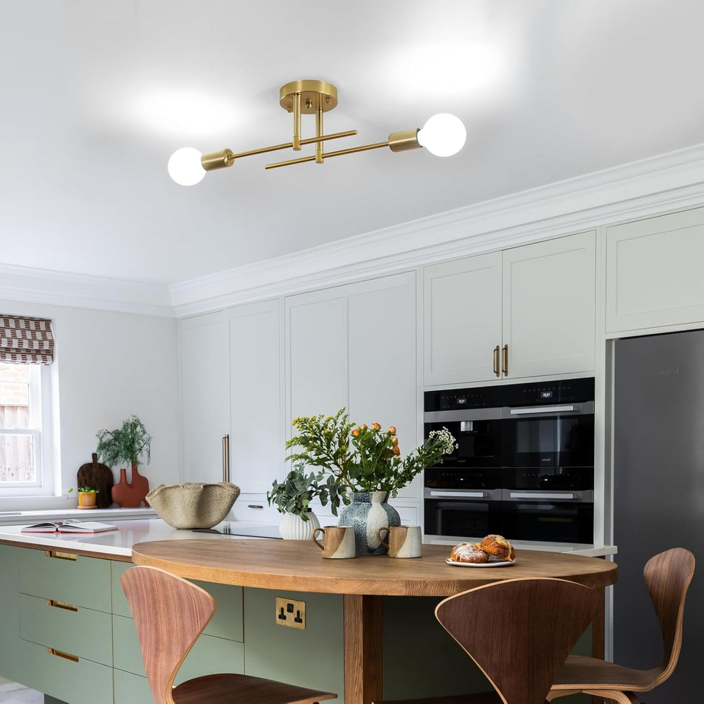 Ceiling Light - Gold Metal Frame