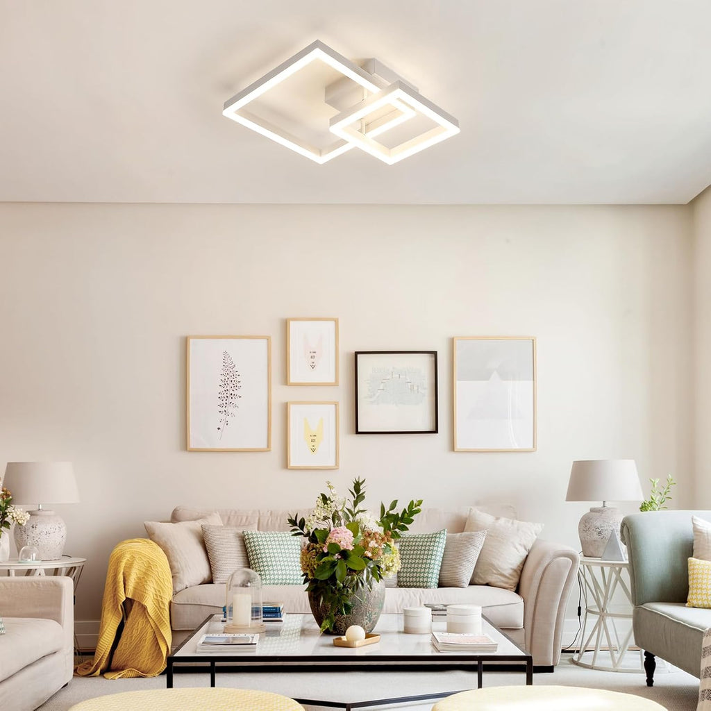 Ceiling Light - White Acrylic Frame, Natural Light