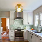 Ceiling Light - Gold Metal Frame