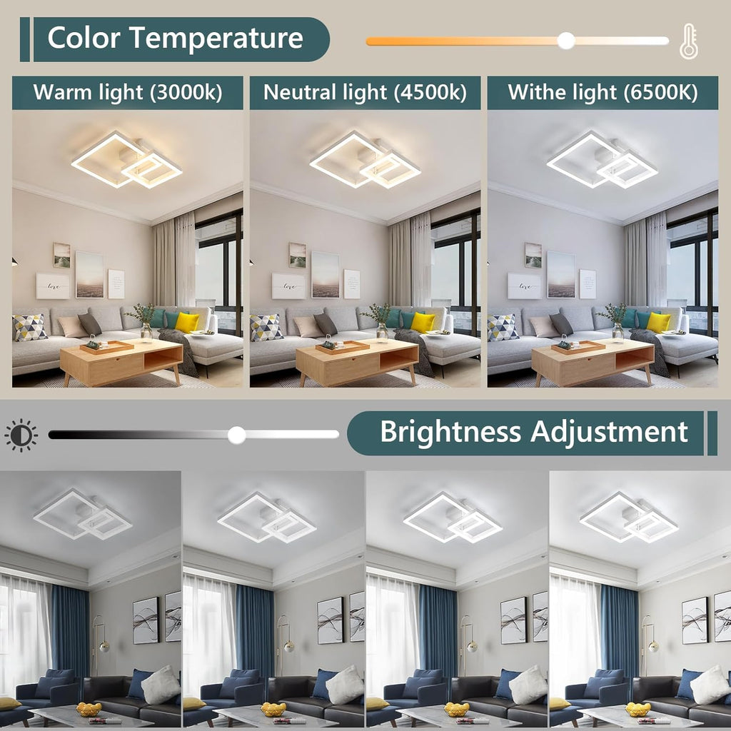 Ceiling Light - White Acrylic Frame, Tunable and Dimmable