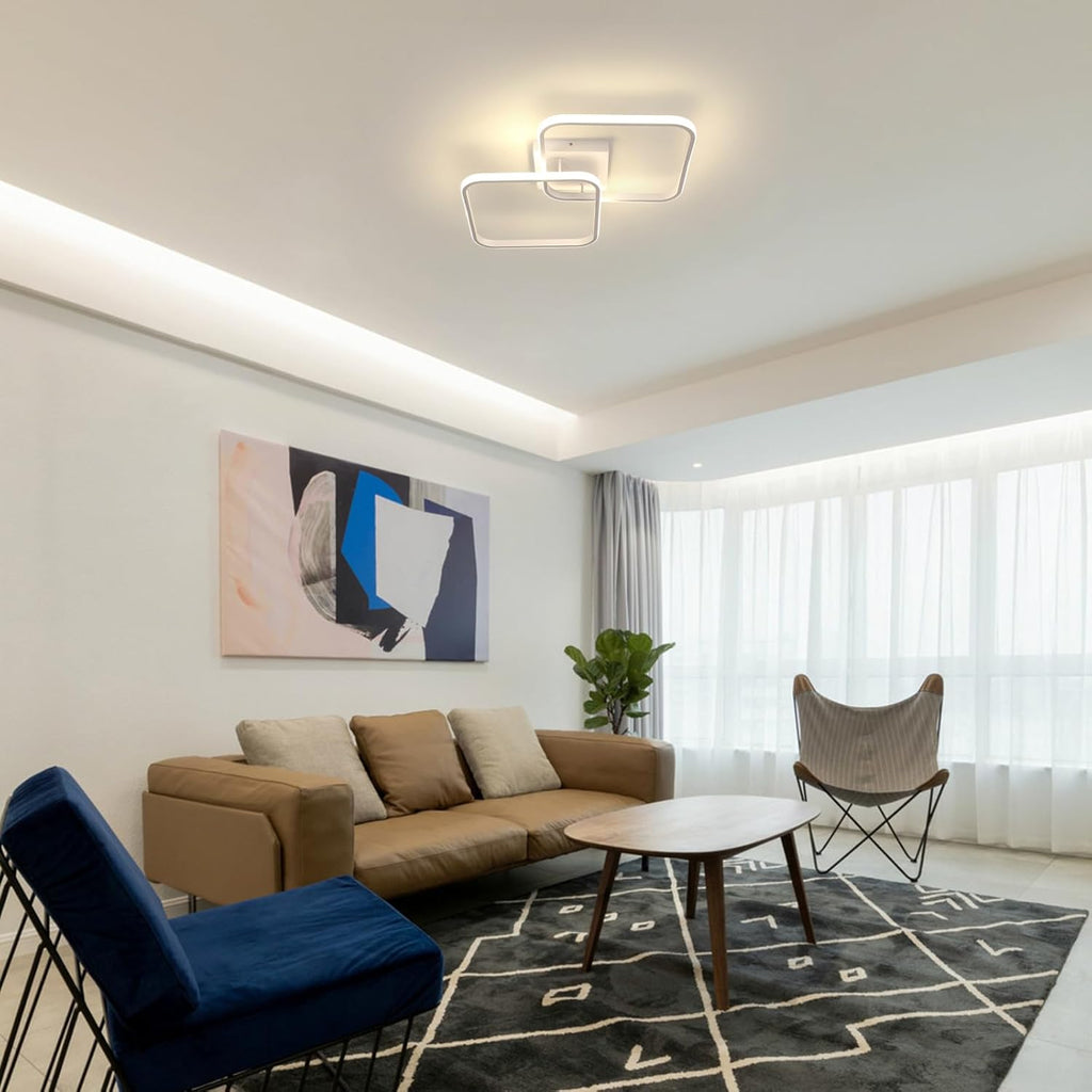 Ceiling Light - White Aluminium Frame, Natural Light