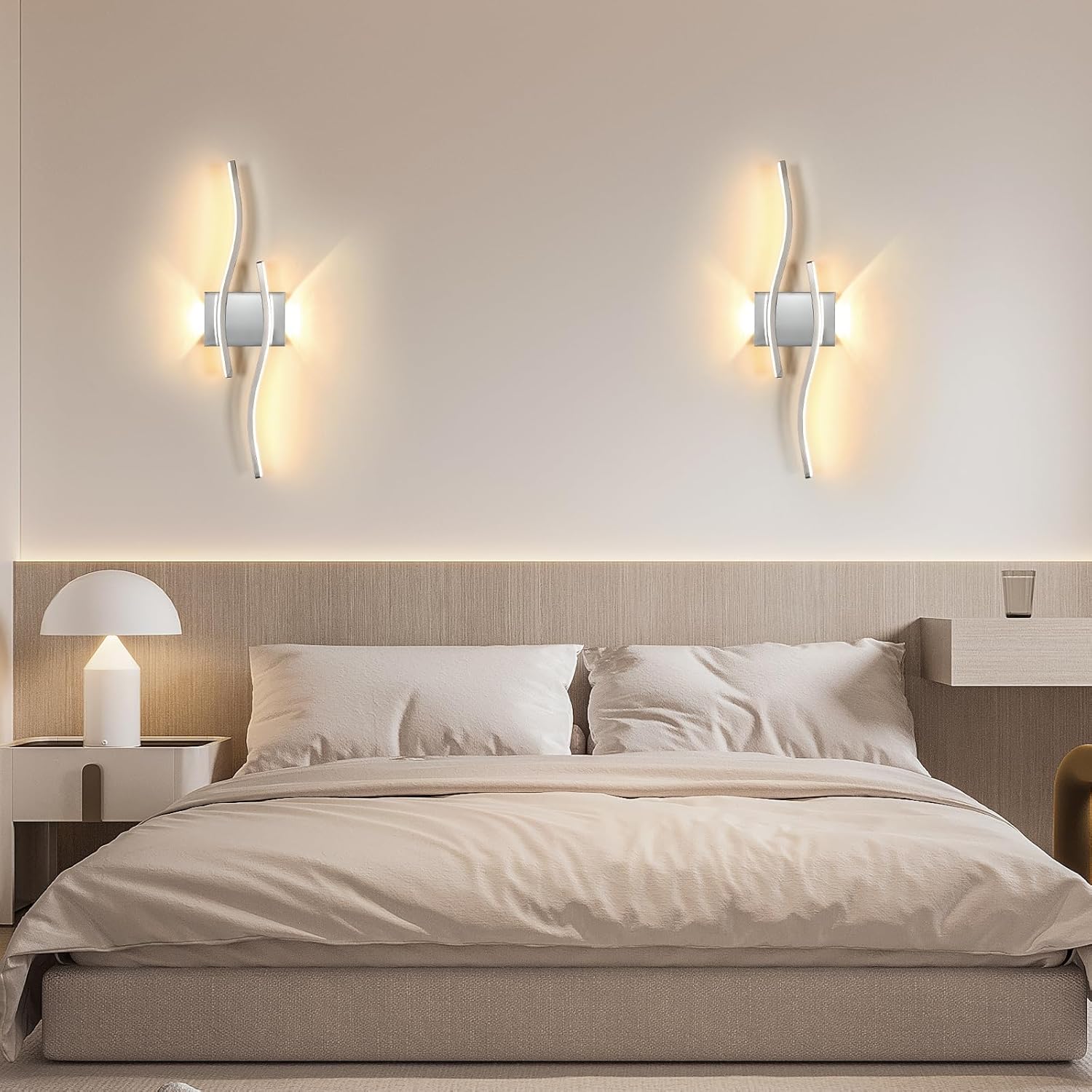 Wall Light - White Aluminium Frame, Warm Light