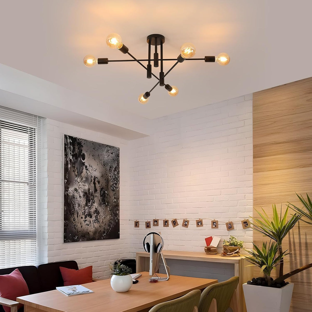 Ceiling Light - Black Metal Frame