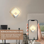 Applique da parete - Telaio in alluminio bianco, Luce calda