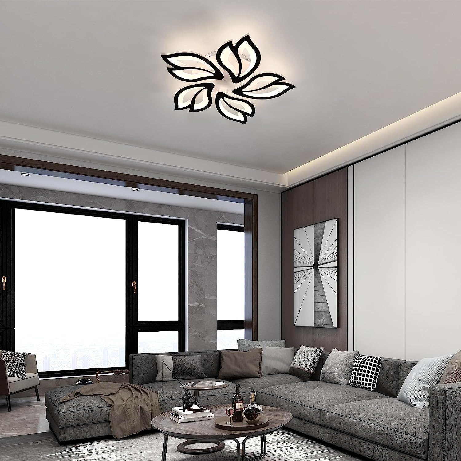 Ceiling Light - White Acrylic Frame, Tunable and Dimmable