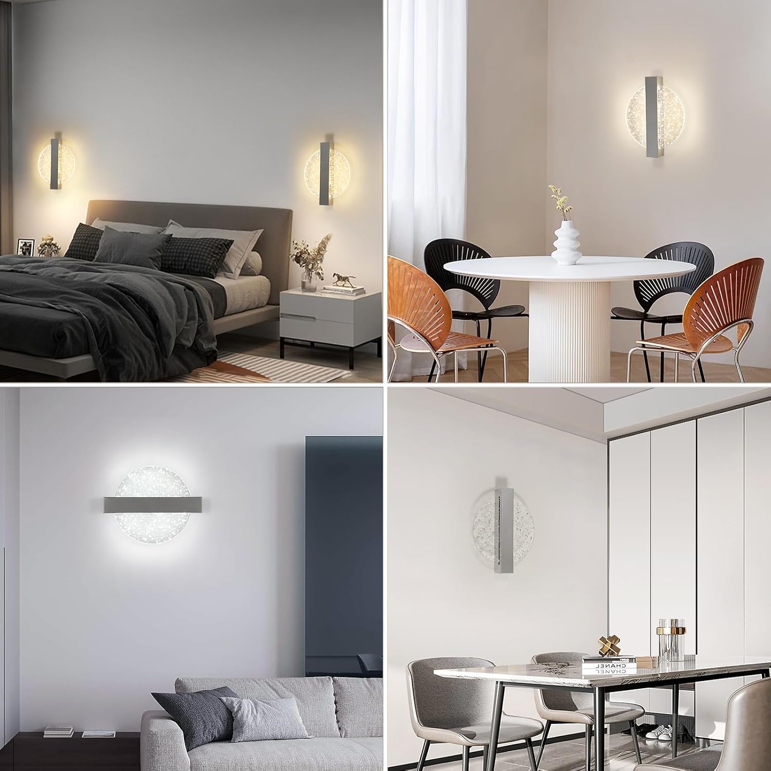 Wandleuchte – Acrylrahmen silber, Tunable
