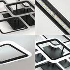 Ceiling Light - Black Acrylic Frame, White Light