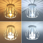 Ceiling Light - White Metal Frame