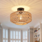 Ceiling Light - Black Wood Frame