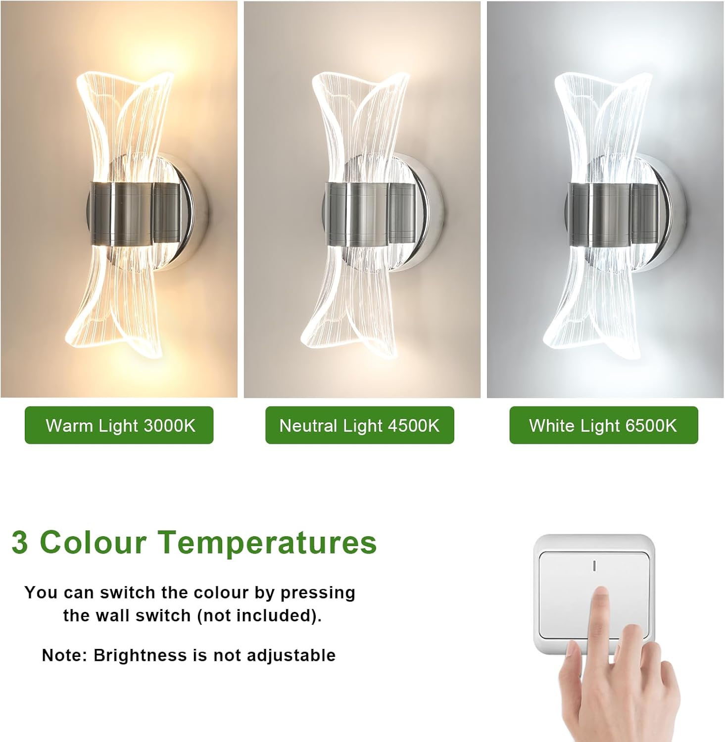 Wall Light - Chrome Acrylic Frame, Tunable